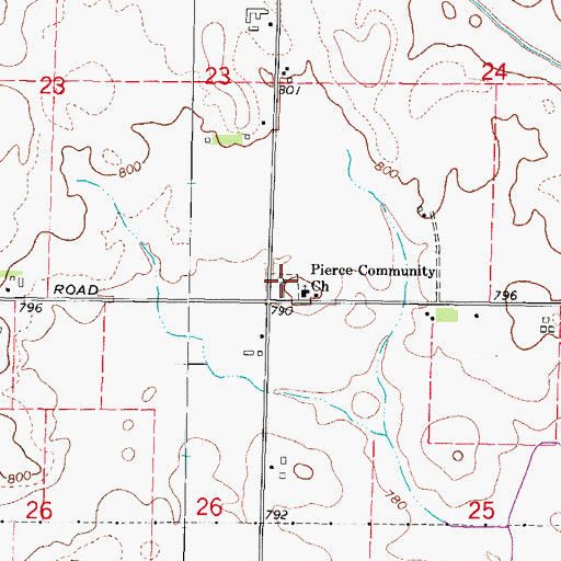 Topographic Map of Community Methodist Cemetery, IL