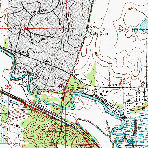 Topographic Map of Creek School (historical), IL