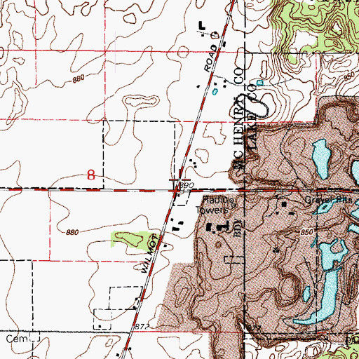 Topographic Map of English Prairie Post Office (historical), IL