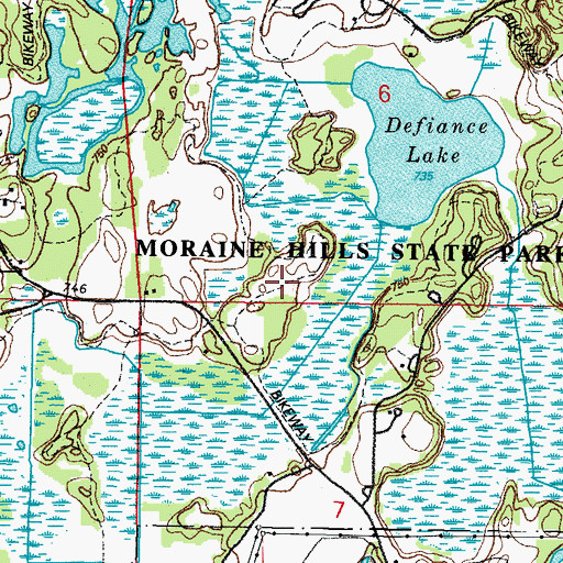 Topographic Map of Lake Defiance Trail, IL