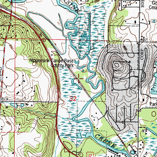 Topographic Map of Nippersink Canoe Base County Park, IL