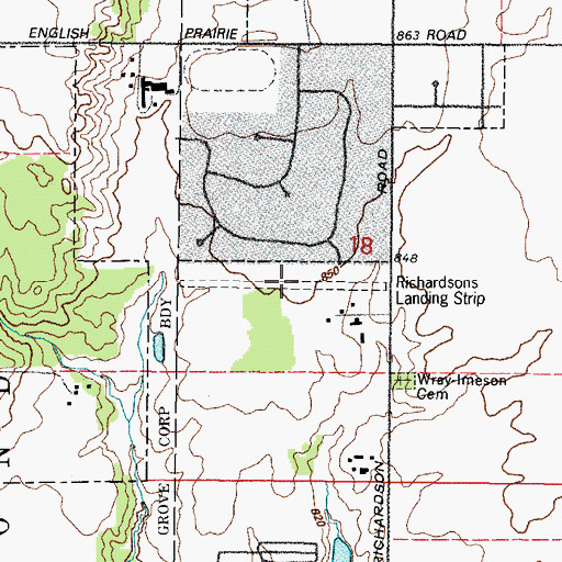 Topographic Map of Richardsons Landing Strip (historical), IL