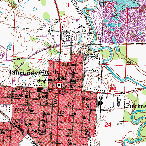 Topographic Map of Saint Brunos Church, IL