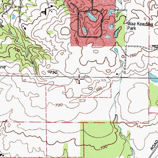 Topographic Map of Aux Sable Grove (historical), IL