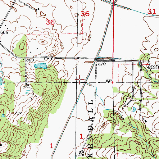 Topographic Map of Big Slough (historical), IL