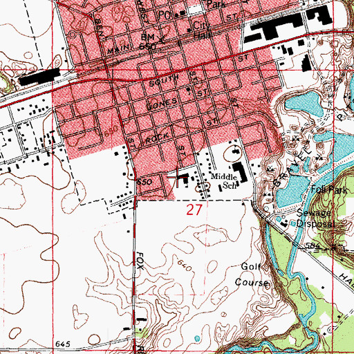 Topographic Map of Centennial Elementary School, IL