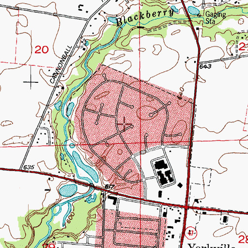 Topographic Map of Countryside, IL