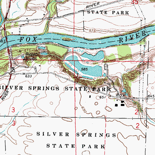 Topographic Map of Fox Ridge Nature Trail, IL