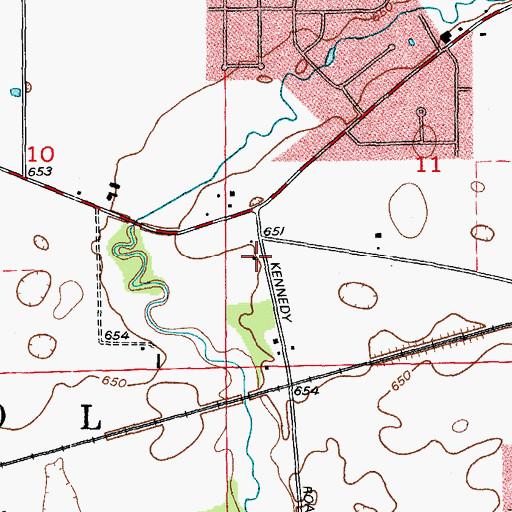 Topographic Map of Gorton School (historical), IL