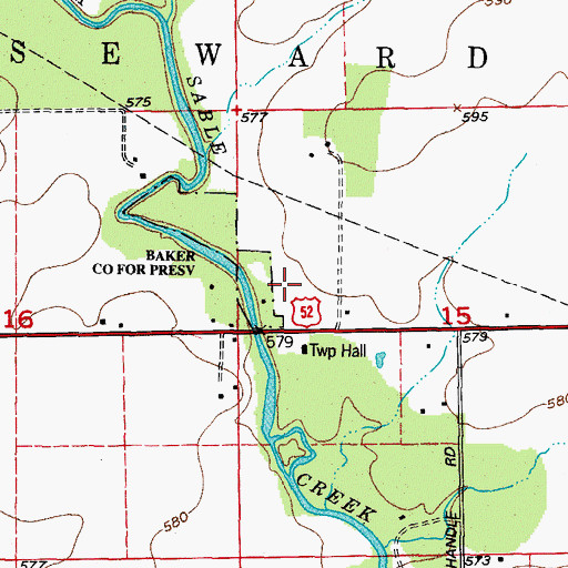 Topographic Map of Houses Grove Forest Preserve, IL