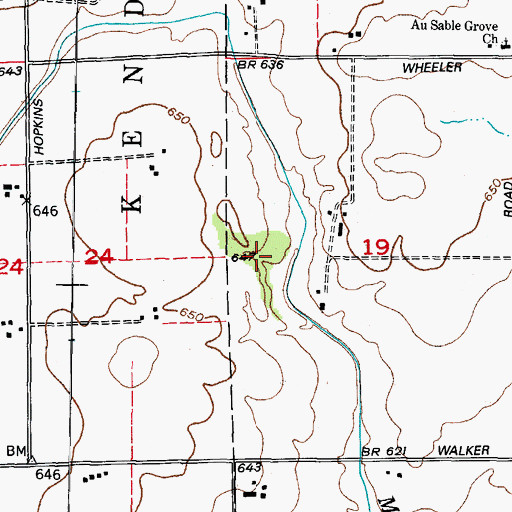 Topographic Map of Lone Tree Grove, IL