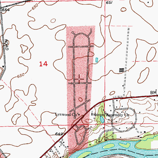 Topographic Map of Lynwood, IL