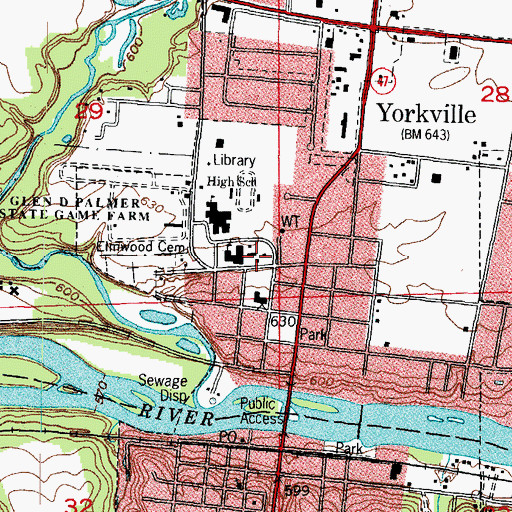 Topographic Map of Parkview Grade School (historical), IL