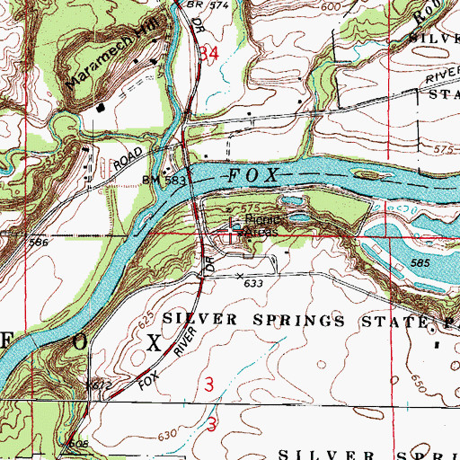 Topographic Map of Tall Oaks Picnic Area, IL