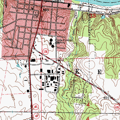 Topographic Map of Yorkville Baptist Church, IL