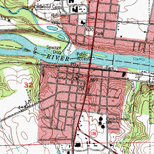 Topographic Map of Yorkville United Methodist Church, IL