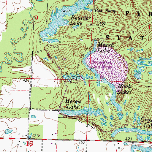 Topographic Map of Ash Lake, IL