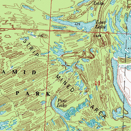 Topographic Map of Blackberry Lake, IL