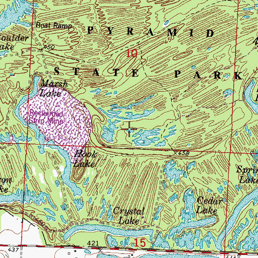 Topographic Map of Chain Lakes, IL