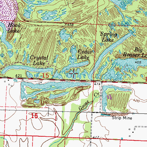 Topographic Map of Crescent Lake, IL