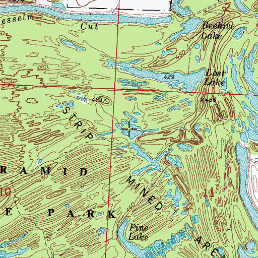 Topographic Map of Hidden Lake, IL