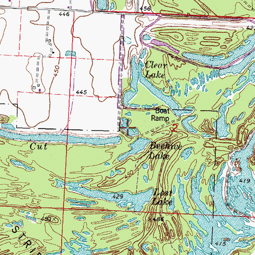 Topographic Map of Plum Lake, IL
