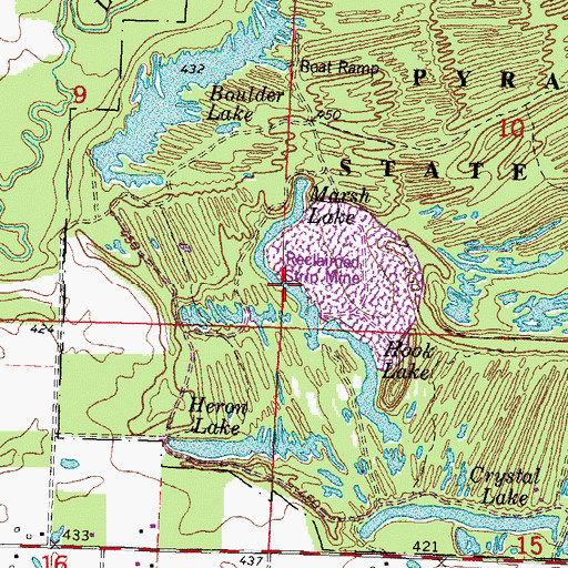 Topographic Map of Reed Lake, IL