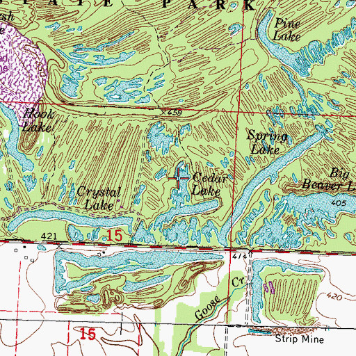 Topographic Map of Ridge Lake, IL