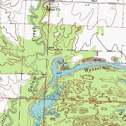 Topographic Map of Stump Pond, IL