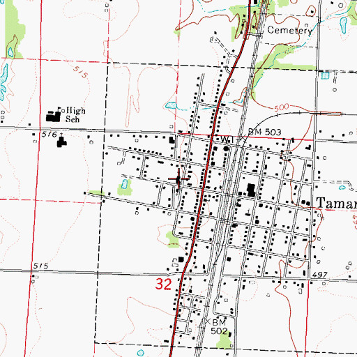Topographic Map of Tamaroa Elementary School, IL