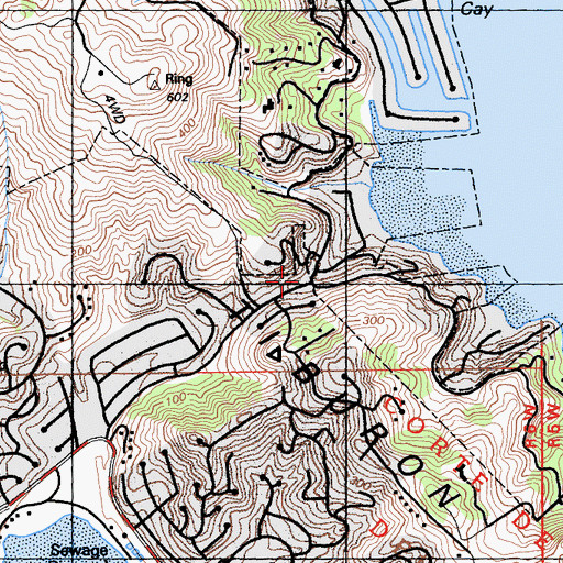 Topographic Map of Tiburon Fire Protection District Station 10, CA