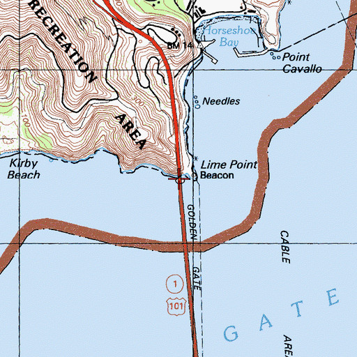 Topographic Map of Lime Point Lighthouse, CA