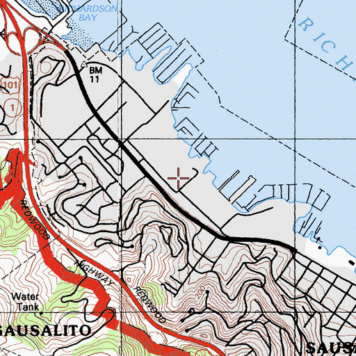Topographic Map of Marinship Park, CA