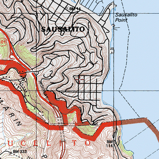 Topographic Map of South Sausalito Public School (historical), CA