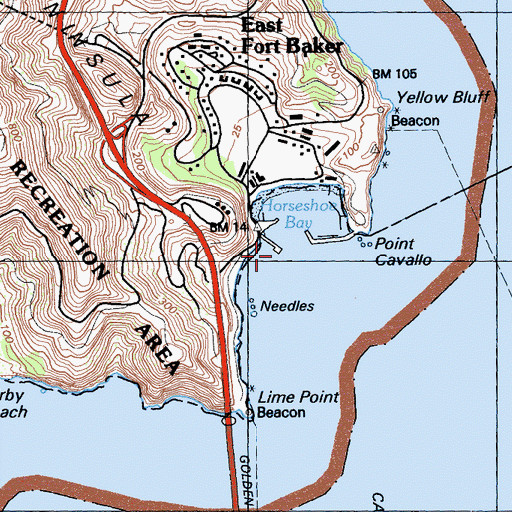 Topographic Map of Vista Point, CA
