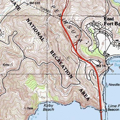 Topographic Map of Fort Baker Military Reservation (historical), CA
