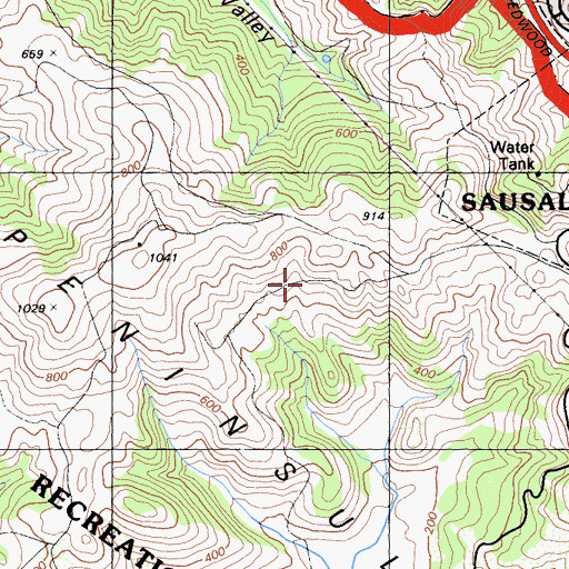 Topographic Map of Hawk Trail, CA