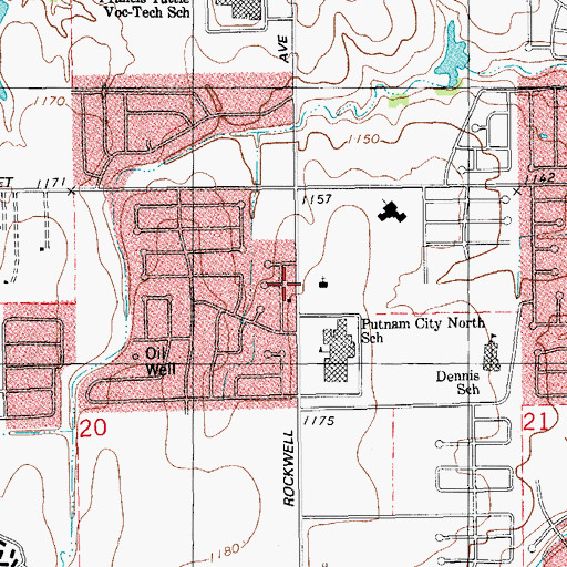 Topographic Map of New Covenant Christian Church, OK