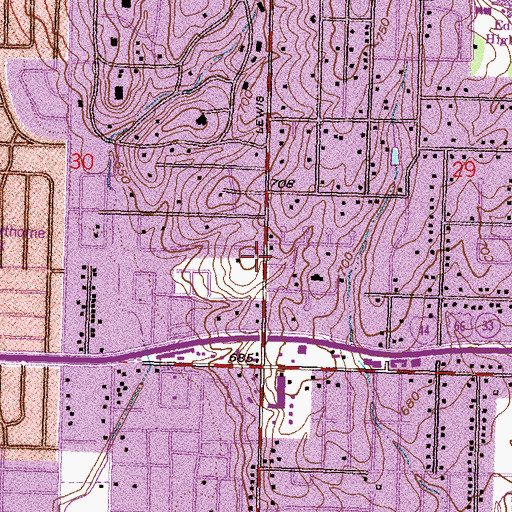 Topographic Map of Ascension Lutheran Church, OK