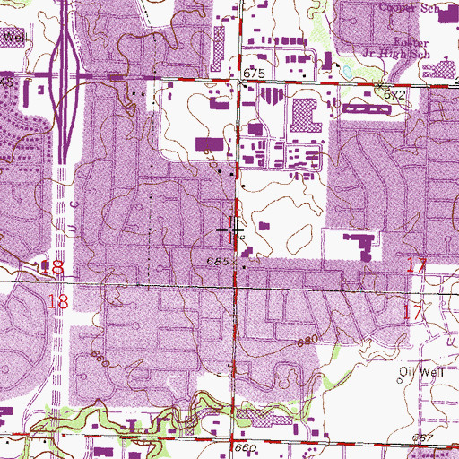 Topographic Map of Christview Christian Church, OK