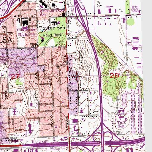 Topographic Map of Church of God, OK