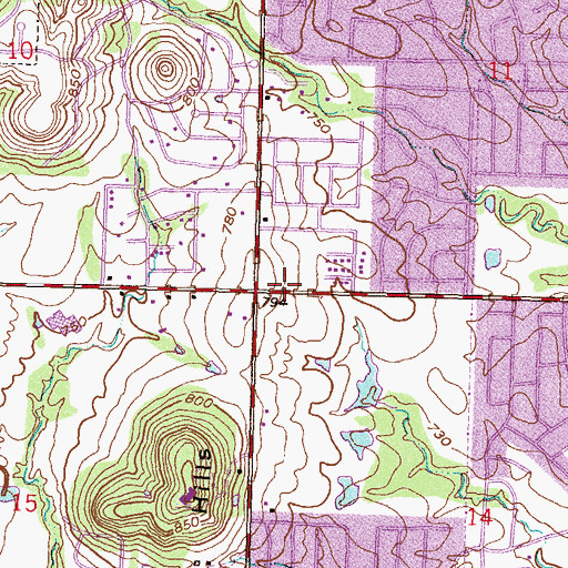 Topographic Map of Church of the Nazarene, OK