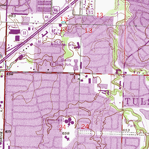 Topographic Map of Community Christian Church, OK