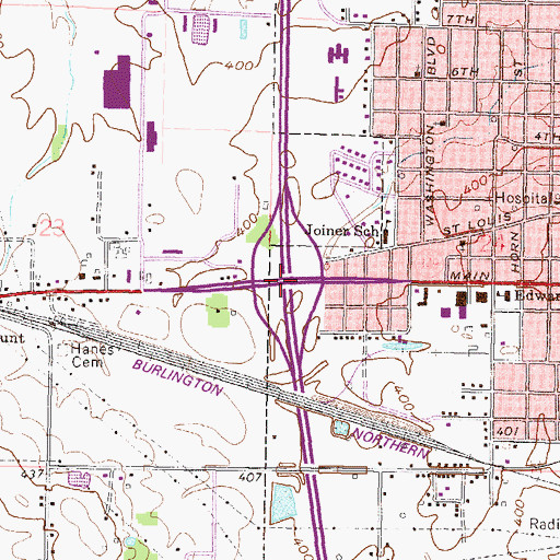 Topographic Map of Interchange 65, IL