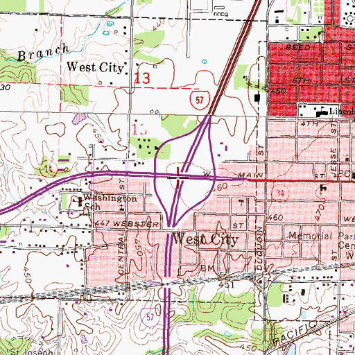 Topographic Map of Interchange 71, IL