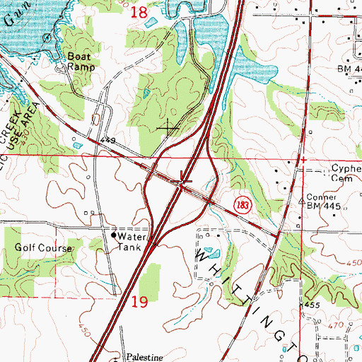 Topographic Map of Interchange 77, IL