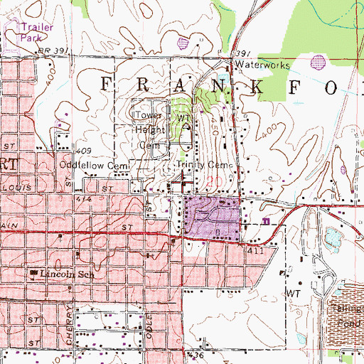Topographic Map of Logan Public School (historical), IL