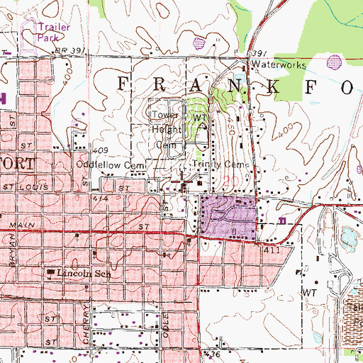 Topographic Map of Trinity United Methodist Church, IL