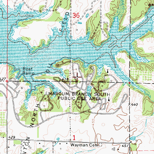 Topographic Map of Whispering Pines Group Camp, IL