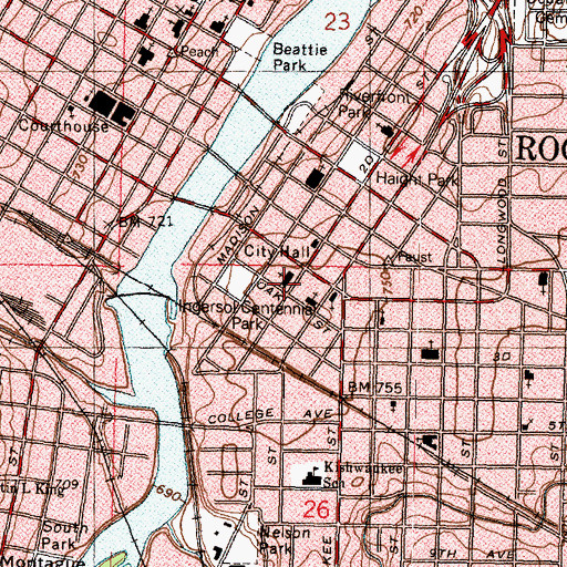 Topographic Map of Centennial United Methodist Church, IL